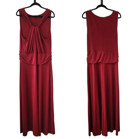 NWOT Talbots Burgundy Red Maxi Formal Dress Full Length Holiday Christmas 2X - Picture 1 of 5